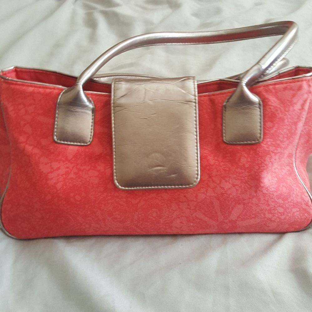 Adorable Cloth Handbag w/ Pewter handles